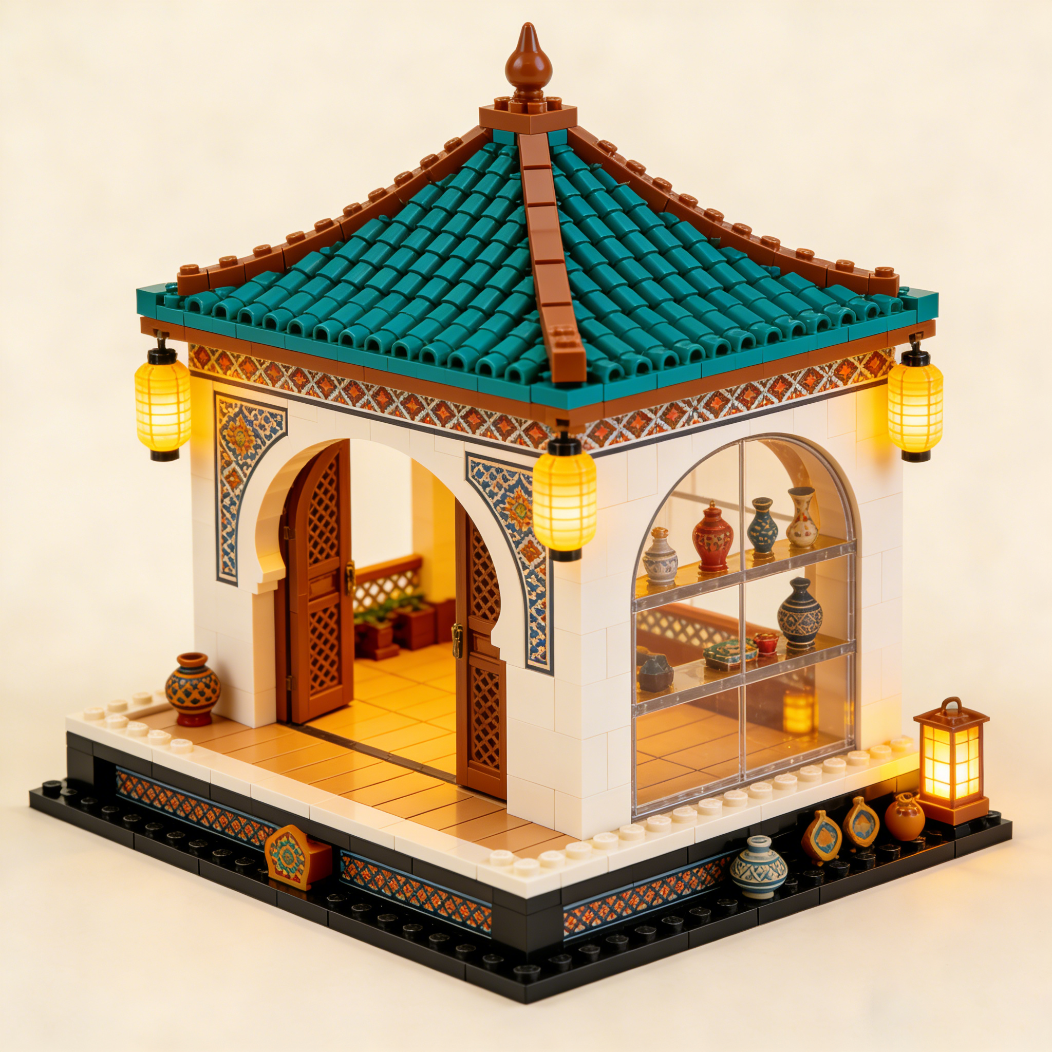 Golden Lantern Pavilion Building Set