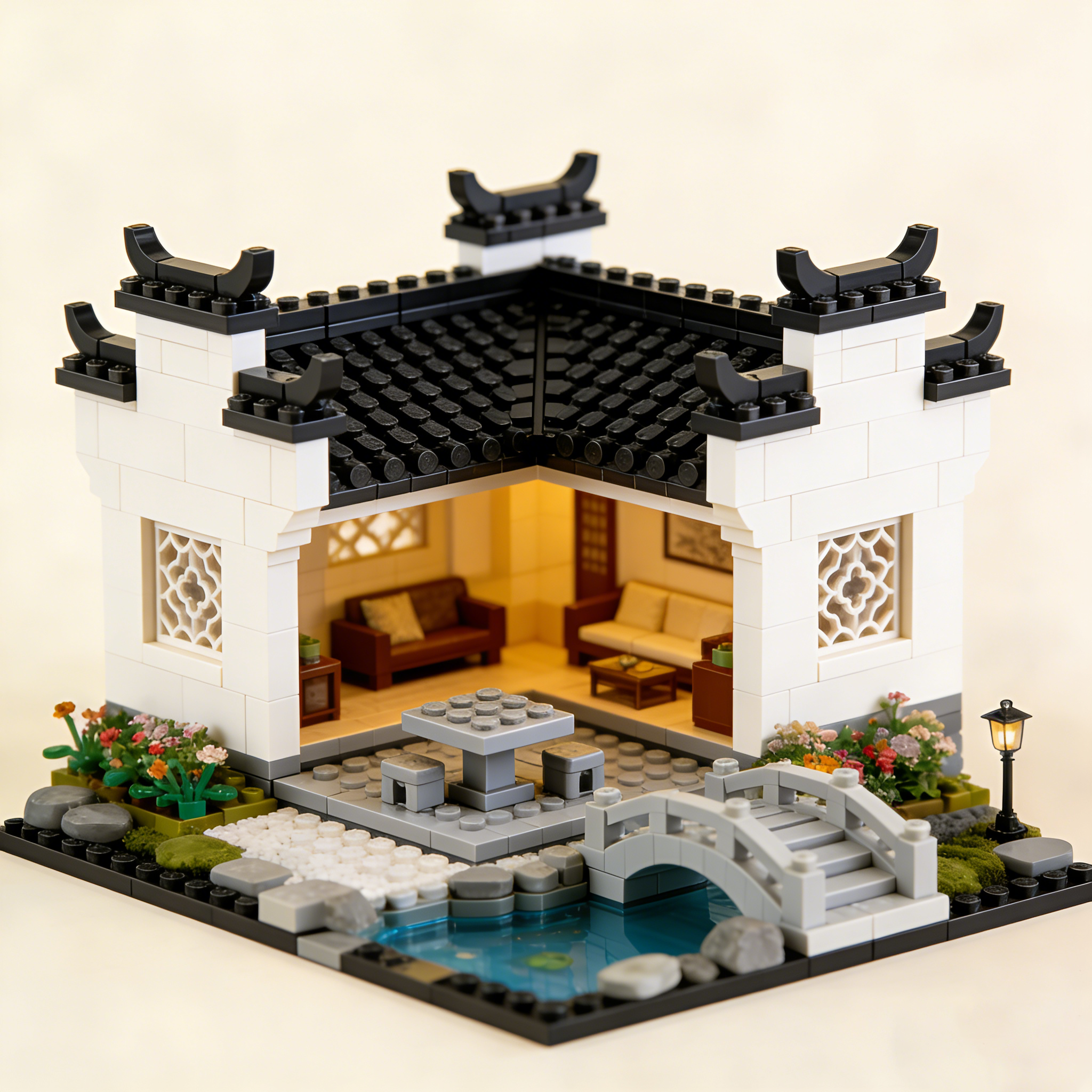 Moonlight Courtyard Residence Building Set