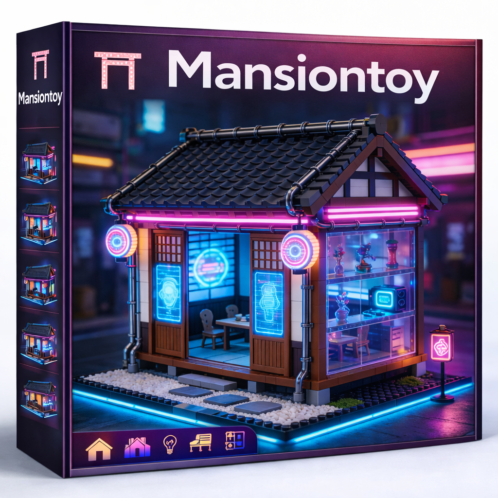 Neon Street Corner House Building Set